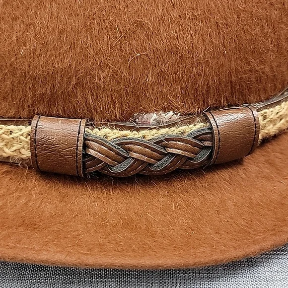 Biltmore men's fedora brown llama wool silk lined hat sz medium